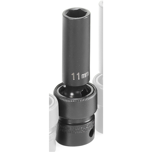 1011UMD Grey Pneumatic Soc 11Mm 3/8D Imp Univ 6Pt Dp Blk