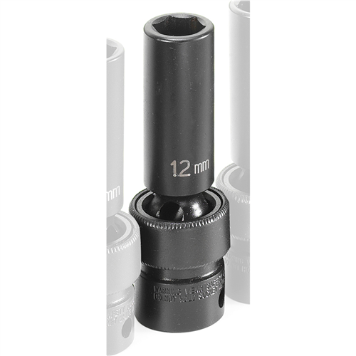 1012UMD Grey Pneumatic Soc 12Mm 3/8D Imp Univ 6Pt Dp Blk