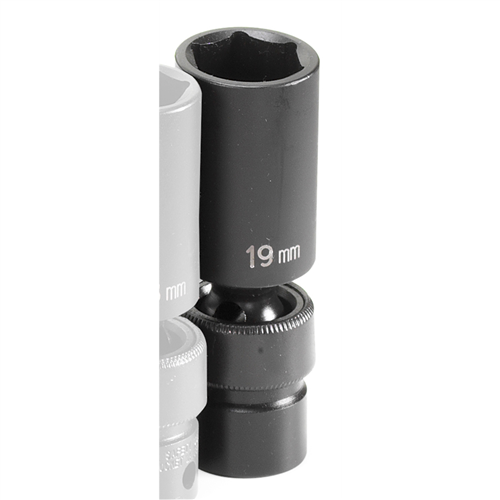 1019UMD Grey Pneumatic Soc 19Mm 3/8D Imp Univ 6Pt Dp Blk