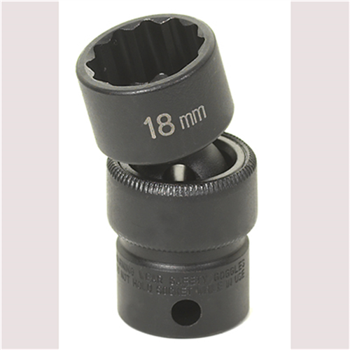 1118UM Grey Pneumatic Soc 18Mm 3/8D Imp Univ 12Pt Blk