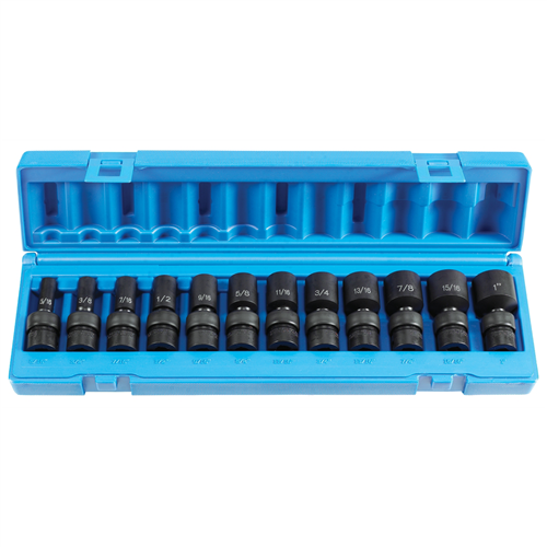1212USD Grey Pneumatic 3/8" Dr. 12 Pc. Semi Deep Sae Universal Set