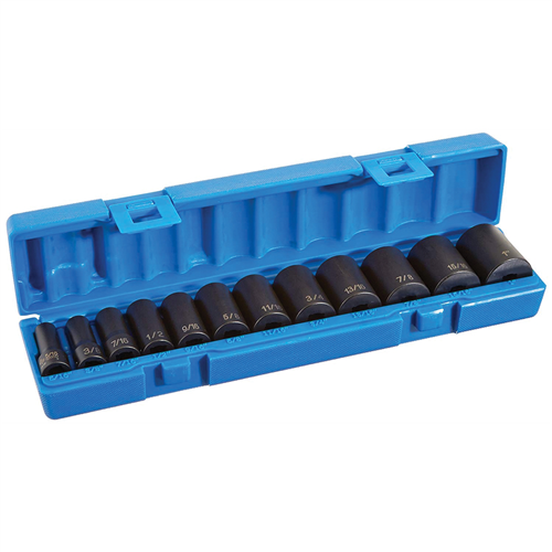 1213SD Grey Pneumatic 3/8" Drive 12 Piece Semi Deep Fractional Set
