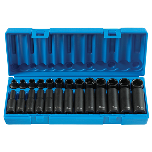 1226M Grey Pneumatic 3/8"Dr 26Pc Std & Deep Metric Master Set
