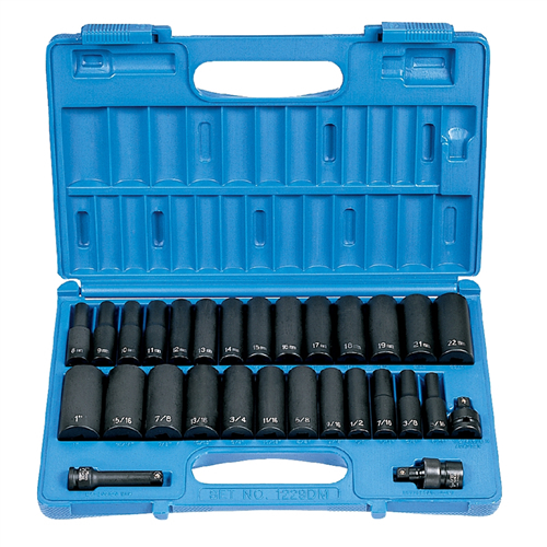 1229DM Grey Pneumatic 3/8"Dr 29Pc Dp Sae