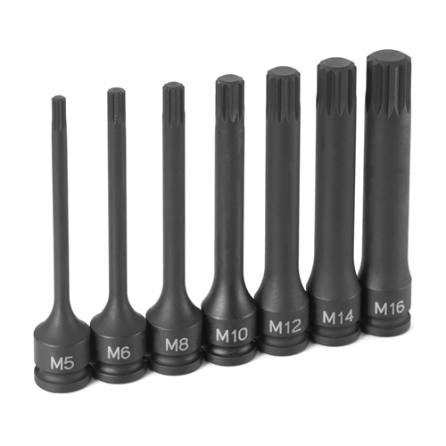 1247S Grey Pneumatic Triple Square Bit Set 4" 3/8Dr