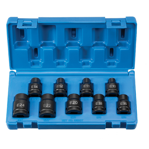 1319ET Grey Pneumatic 1/2" Dr 9Pc External Torq Set