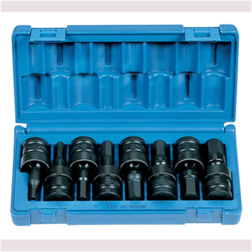1398UH Grey Pneumatic 1/2"Dr 8Pc Univ Hex