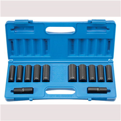 1500DW Grey Pneumatic 1/2" Dr 12 Pc Extra-Thin Wall Set