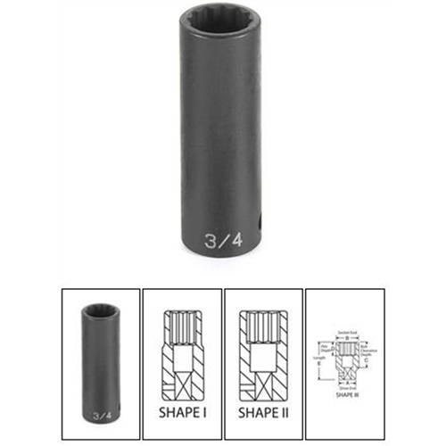 2138MD Grey Pneumatic 1/2"Dr X 38Mm Deep 12 Point
