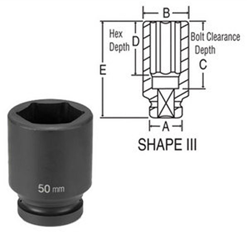 4060MD Grey Pneumatic Soc 60Mm 1"D Imp 6Pt Dp Blk