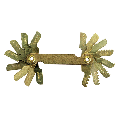 11016ZR Hanson 16 Leaf Metric Thread Pitch Gauge