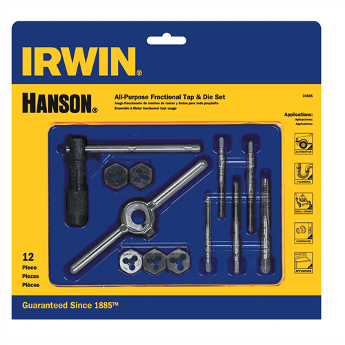 24605 Hanson 12 Pc. Taps & Dies Carded Set