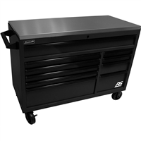 BK04054014 Homak Manufacturing 54" Rspro Rolling Workstation W/Stainless Steel Top Worksurface-Black