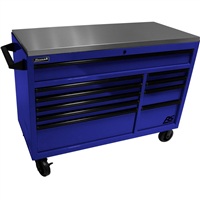 BL04054014 Homak Manufacturing 54" Rspro Rolling Workstation W/Stainless Steel Top Worksurface-Blue