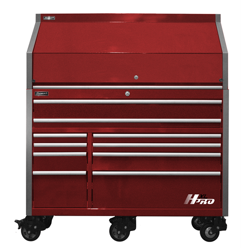 HXL Pro Series 30" Deep 18-Drawer Roller Cabinet and Top Hutch Combo -Red
