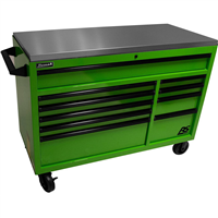 LG04054014 Homak Manufacturing 54" Rspro Rolling Workstation W/Stainless Steel Top Worksurface-Lime Green
