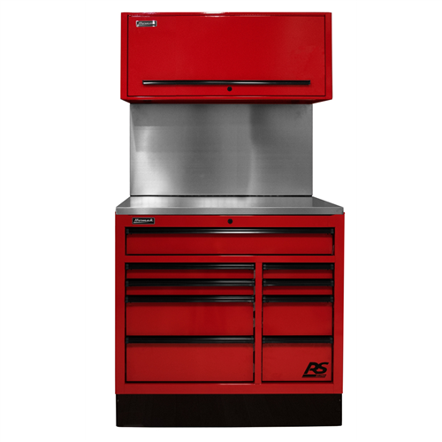 RDCTS41001 Homak Manufacturing 41 In. Centralized Tool Storage(Cts) Set Includes Roller Cabinet,Canopy,Support Beams,Base Guard, Stainless Steel Top, Leg Levelers, And Solid Back Splash