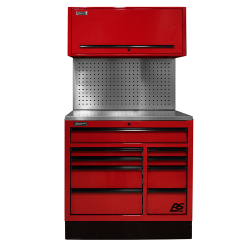 RDCTS41002 Homak Manufacturing 41 In. Centralized Tool Storage(Cts) Set Includes Roller Cabinet,Canopy,Support Beams,Base Guard, Stainless Steel Top, Leg Levelers, And Tool Board Back Splash