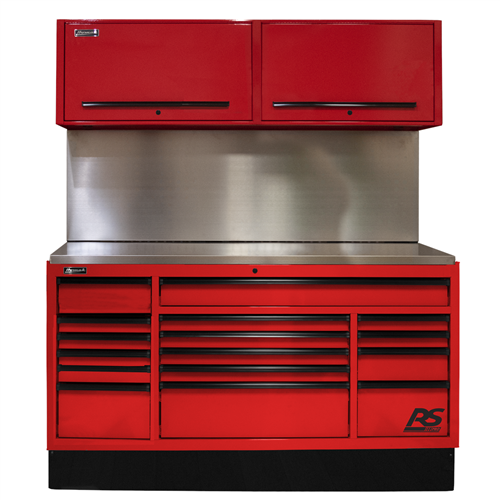 RDCTS72001 Homak Manufacturing 72 In. Cts Centralized Tool Storage With Solid Back Splash Set, Red