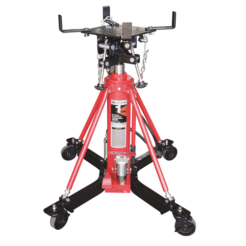 3102A American Forge & Foundry Aff - Transmission Jack - Hydraulic - Telescopic - Two Stage - 2,000 Lbs. Capacity - 37" Min H To 76" High H - Manual Foot Pedal / Air Assist - Double Pump Quick Lift