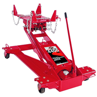 3180A American Forge & Foundry Aff - Transmission Jack - Hydraulic - Floor Style - Square Style W/ Tool Trays - 4,400 Lbs. Capacity - 8.5" Min H To 34" High H - Manual Hand Pump - Heavy Duty