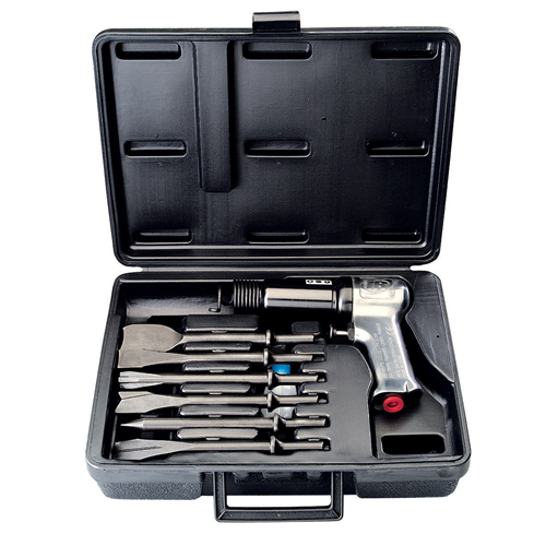 121-K6 Ingersoll Rand Super Duty Air Hammer Kit, 3000 Bpm, 2-9/32" Stroke, 3/4" Bore, Includes Carrying Case And Six Assorted Chisels
