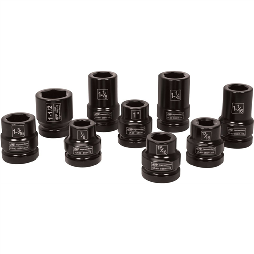 SK8H9TN Ingersoll Rand 1" Drive Hex Sae Truck Service Impact Socket Set, 9-Piece