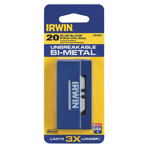 2084200 Irwin Industrial Bi-Metal Razor Blades "Blue Blade" 20Pk