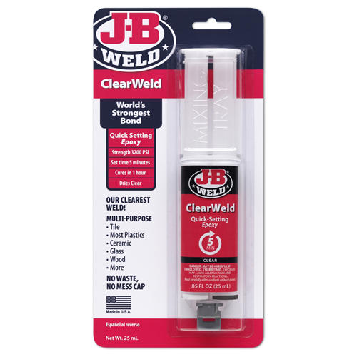 50112 J B Weld Clearweld Syringe 25Ml