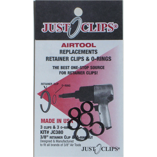 380-12 Just Clips 12Pack 3/8 Anvil Retainer Clip Refill Kit