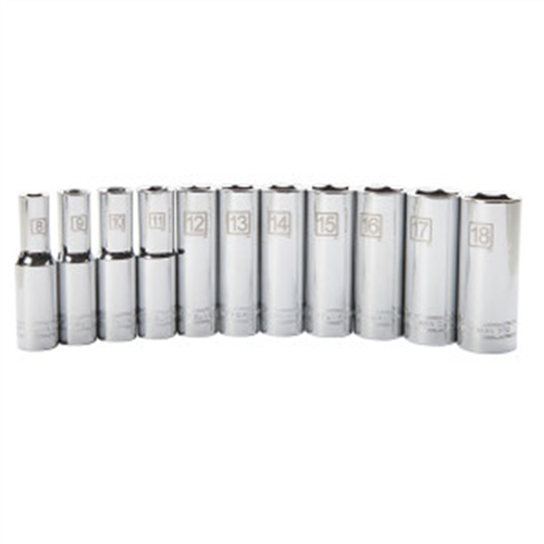 78224 11-Piece 3/8-Inch Drive Deep 6-Point Chrome Metric Socket Set