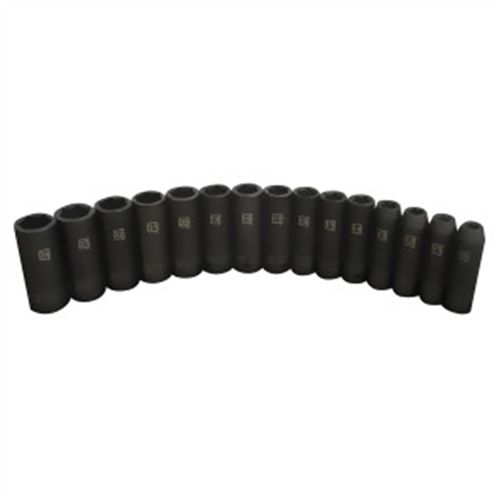 78279 15 Pc. 1/2 In. Drive Deep 6Pt Impact Metric Socket Set