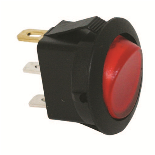 2700-2J The Best Connection 10 Amp 12V Red Round Rocker