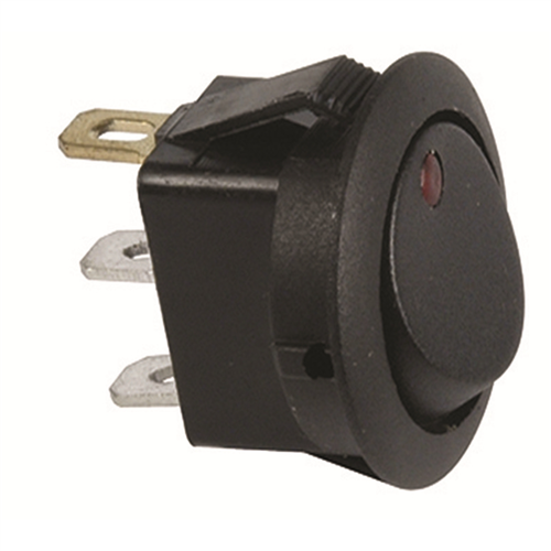 2701-2J The Best Connection 10 Amp 12V Red Round Rocker