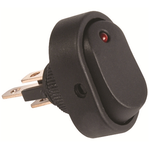 2703-2J The Best Connection 16 Amp 12V Red Oval Rocker