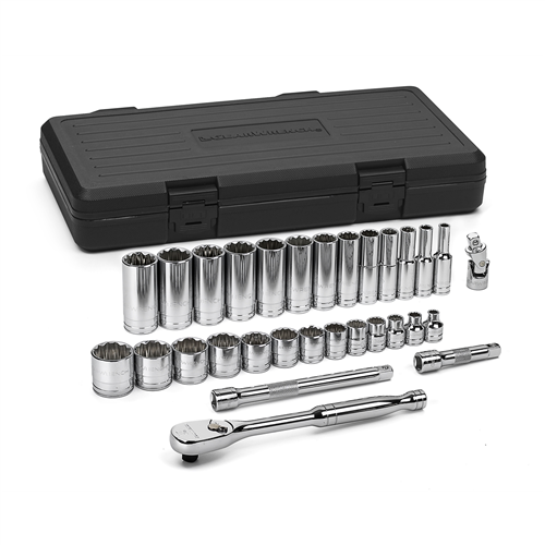 80568 Gearwrench 30 Pc 3/8" Dr 12 Pt Sae Std & Deep Socket Set