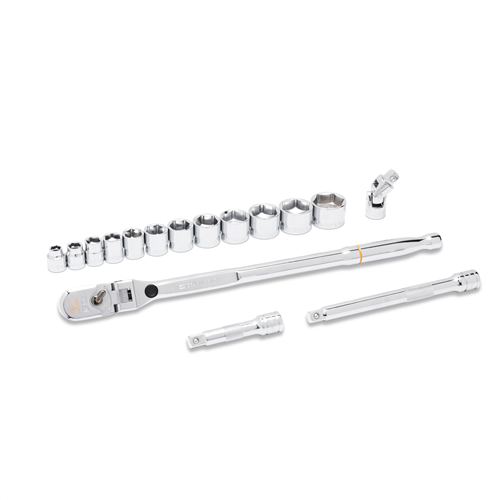 81393 Gearwrench 16 Piece 3/8" Drive 120Xp Locking Flex Head Ratchet And 6 Point Sae Stubby Socket Mechanics Tool Set