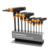 83523 Gearwrench 10Pc Sae T Handle Ball End Hex Key Set
