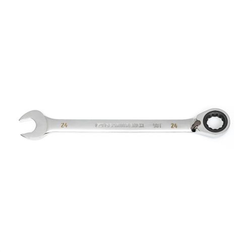 24mm 90-Tooth 12 Point Reversible Ratcheting Wrench