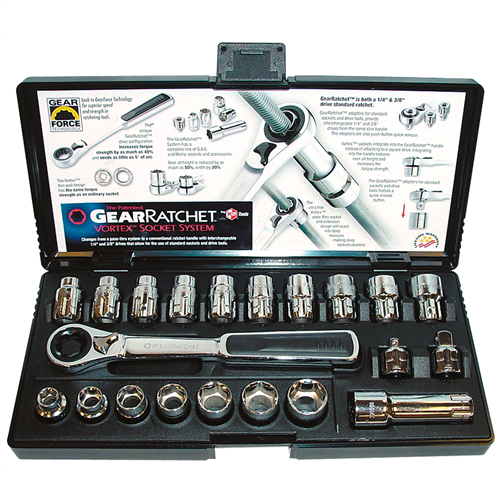 8921 Gearwrench Skt Set(Sae&Met)Gear Ratchet 21Pc Set