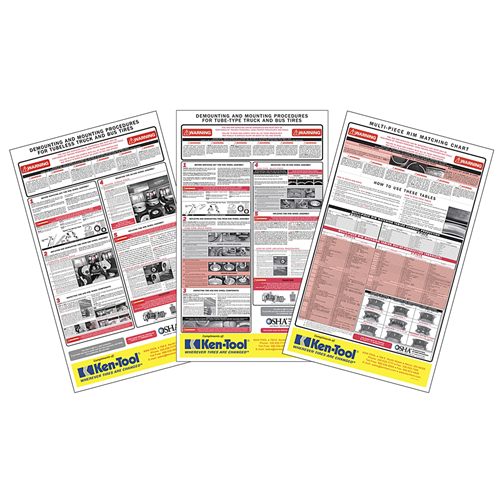 39998 Ken-Tool 3 Pc. Osha Wall Chart Set