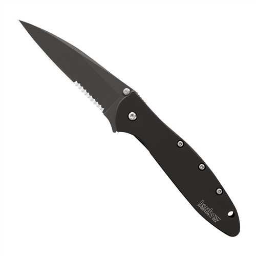1660CKTST Kershaw Ken Onion Leek Serrated Knife With Black