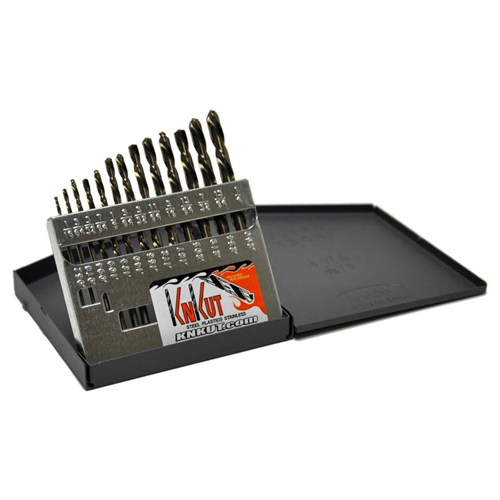 13KK6 Knkut Knkut 13 Piece Left Hand Jobber Length Drill Bit Set 1/16"-1/4" By 64Ths
