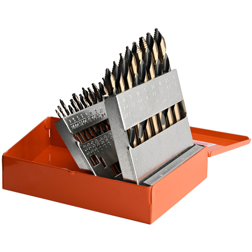 15KK10 Knkut Knkut 15 Piece Mechanics Length Step Point Drill Bit Set 1/16"-1/2" By 32Nds