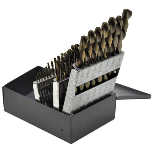 29KK6 Knkut Knkut 29 Piece Left Hand Jobber Length Drill Bit Set 1/16"-1/2" By 64Ths