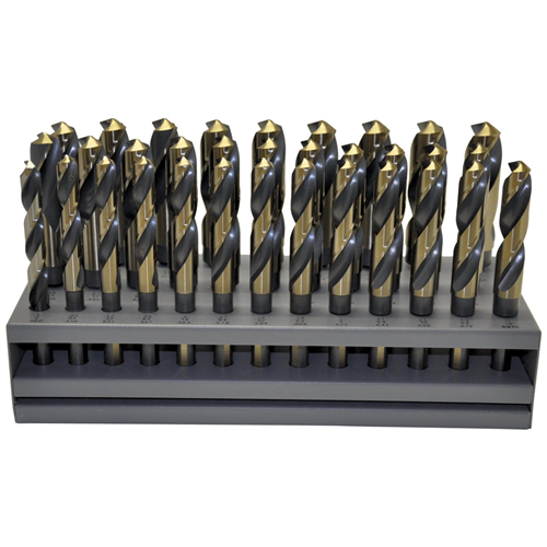 33KK12 Knkut Knkut 33 Piece S&D 1/2" Reduced Shank Drill Bit Set 1/2"-1" By 64Ths