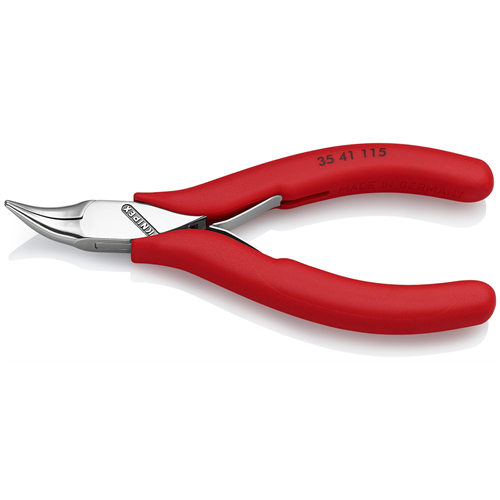 35 41 115 Knipex 4 1/2In  Electronics Pliers-Angled Half-Round Jaws