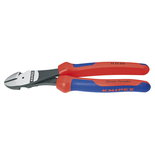 74 22 200 Knipex 8" High Leverage Angled Diagonal Cutters-Comfort G