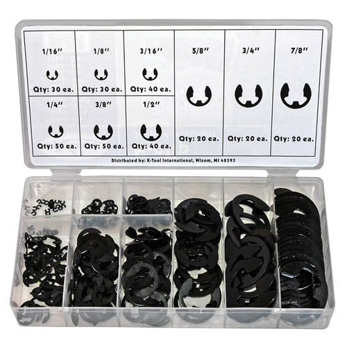 KTI-00072 K Tool International 300-Pc E-Clip Assortment Kit