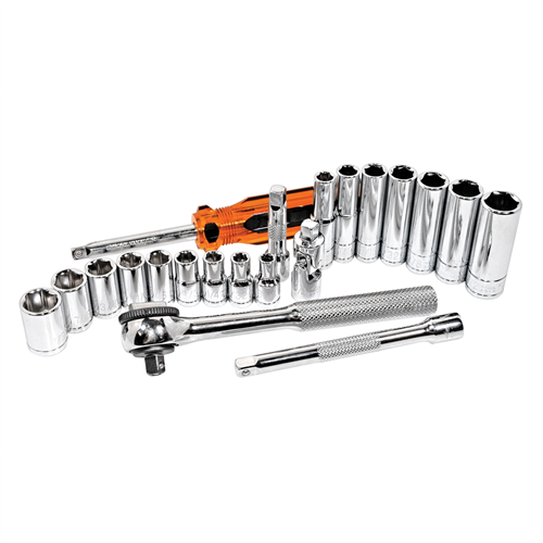 KTI-21000 K Tool International 21-Piece 1/4 " Dr Sae 6-Pt Sock